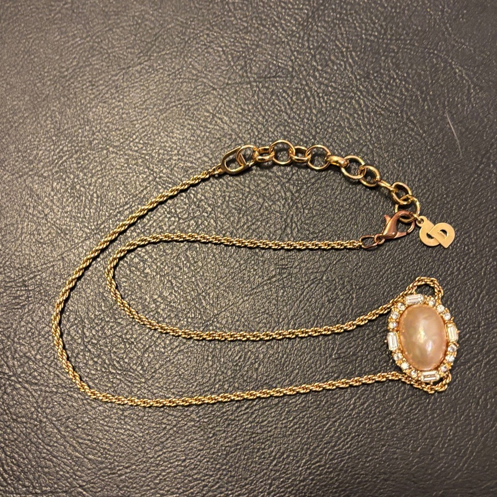 Dior Gold Necklace with Iridescent Centerpiece - Picture 6 of 6